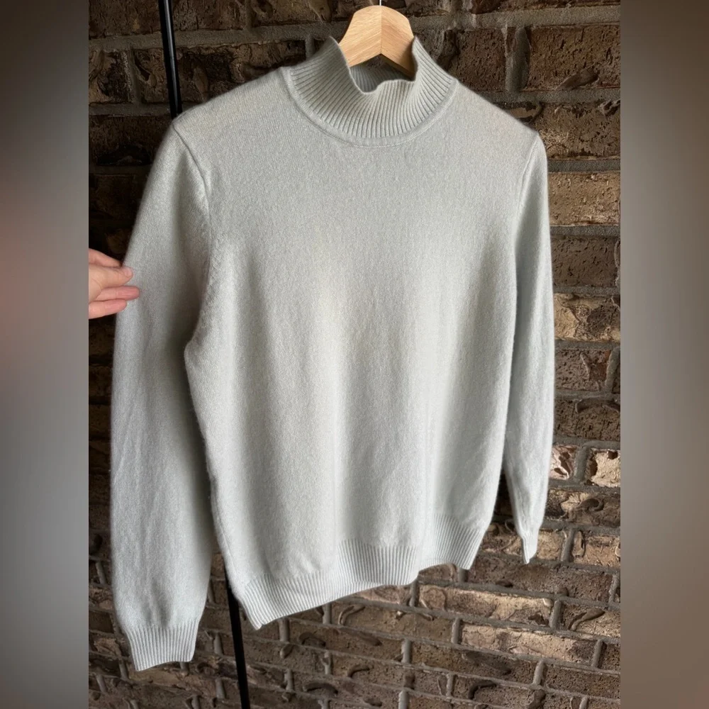 Norm Thompson 100% Cashmere Long Sleeve Mock Neck Sweater Women's Size XL